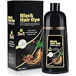 IIIMEIDU Hair Dye Shampoo for Gray Hair Coverage, 3 in 1 Natural Black Dye for Women Men, 500ml