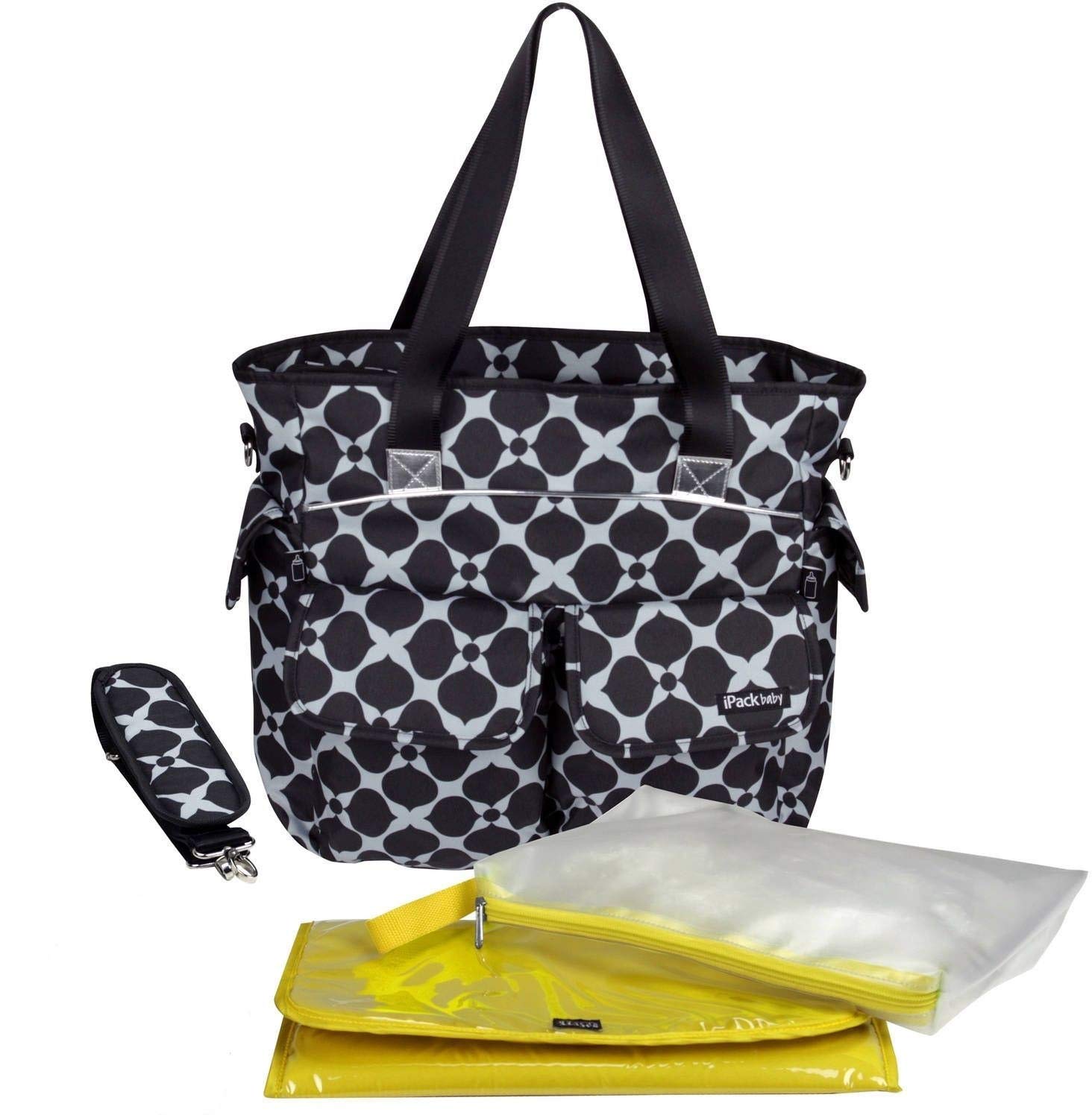 Mummamia Baby Large Capacity Diaper Mother Bag with Insulated Bottle Pockets, Wet Bag and Diaper Changing Mat (Black)-picture-32