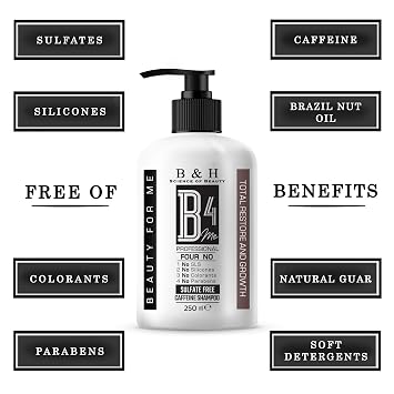 Caffeine shampoo B4Me TOTAL RESTORE and GROWTH 250 ml/ 8.45 Fl oz