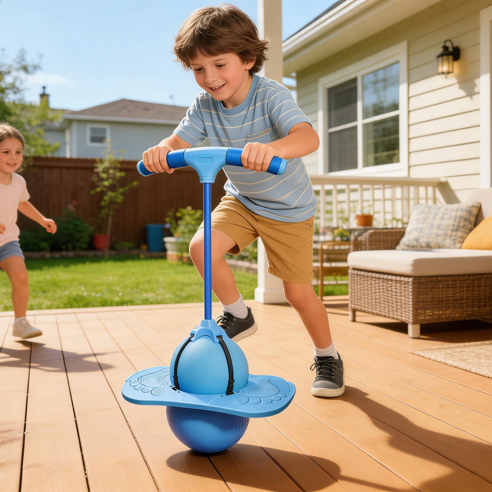 Pelotas saltarinas para niños - Juguete de equilibrio y rebote con asa,Pelota de equilibrio y salto de interior | para adultos, niños, yoga, interior, exterior, preescolar, jardín de infancia, hogar, — view 2