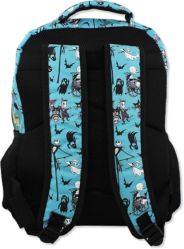 Miniatura 4 de Disney Nightmare Before Christmas - Mochila escolar de 16 pulgadas para niños, verde azulado, Disney Nightmare Before Christmas Kids - Mochila