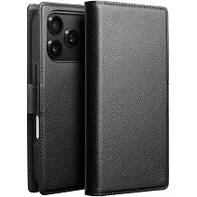 Wallet Case for iPhone 18 Pro Max/18 Pro, Genuine Leather Folio Flip