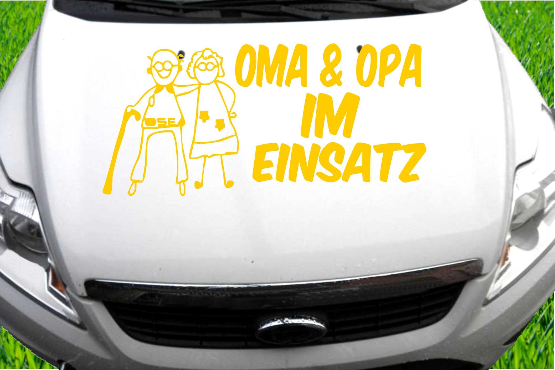 Adesivo Per Auto INDIGOS – Nonna E Nonno In Uso – Bianco, 600x284 Mm – Per Lunotto Posteriore, Resistente UV E Autolavaggio