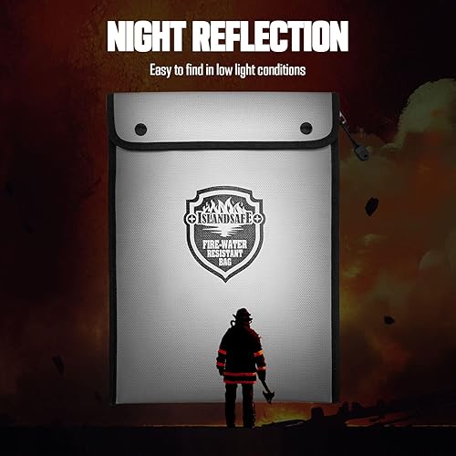 Miniatura 7 de Bolsa de documentos ignífuga, bolsillo impermeable con cierre de cremallera, bolsa de almacenamiento para objetos de valor, archivo de documentos A4