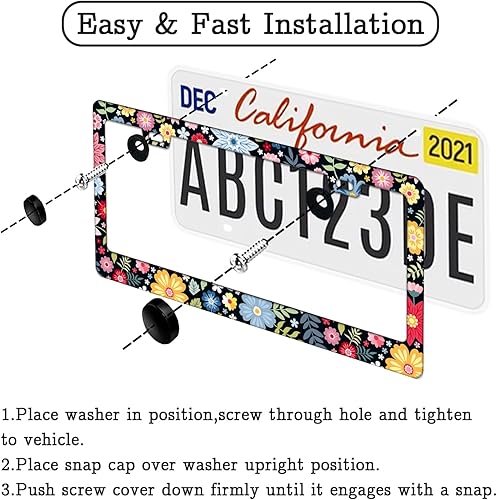 Miniatura 6 de Advebture Awaits - Marco de matrícula de montaña para decoración de automóvil, paquete de 2 marcos de matrícula personalizados para vehículos