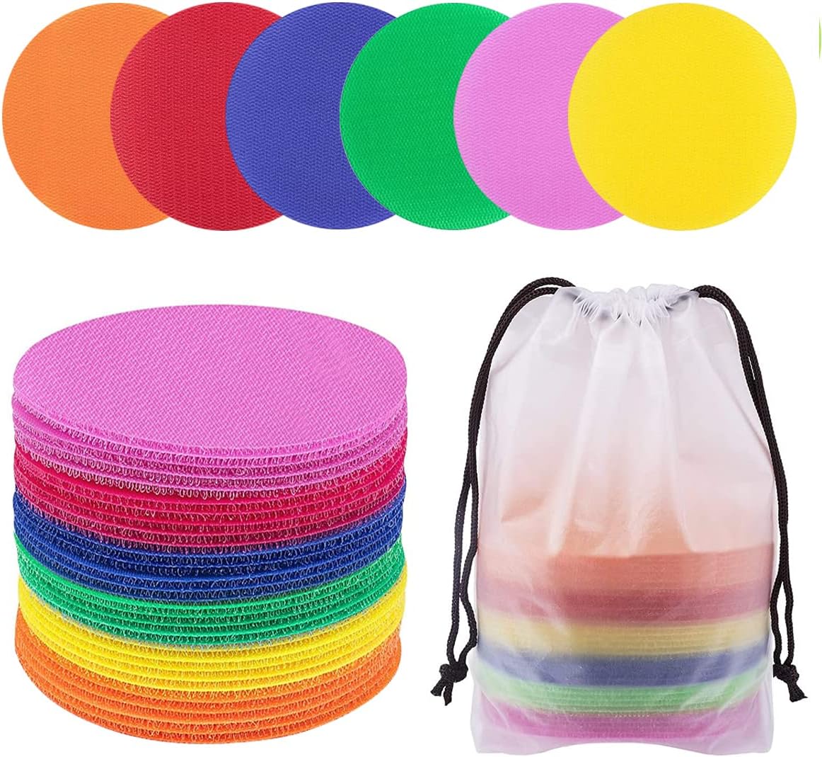 Pack of 30 Carpet Spot Classroom Spot Markers Multipurpose Velcro Round
