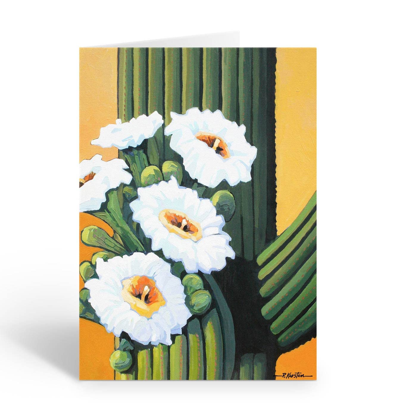 Stonehouse Collection Southwest Note Card | Cactus Note Card | USA Made | New Address, Thank You, Blank Note Card (Blooming Saguaro)