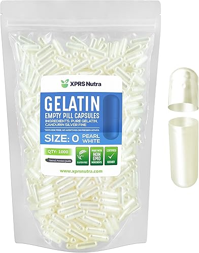 XPRS Nutra Cápsulas vacías de tamaño 0 1000 cápsulas vacías de gelatina Pastillas de relleno de cápsulas de bricolaje Cápsulas de gel de píldora