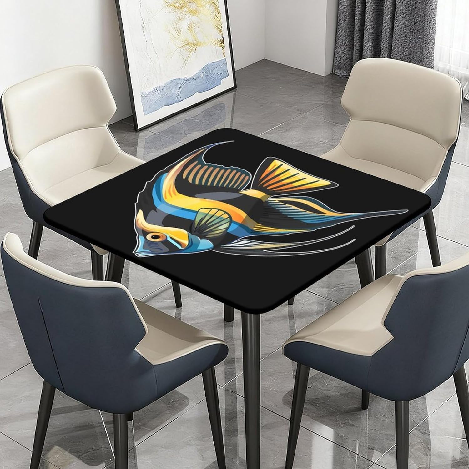 Freshwaters Angelfish Square Tablecloth Print Table Cloths Table Cover Wedding Party Holiday Decor