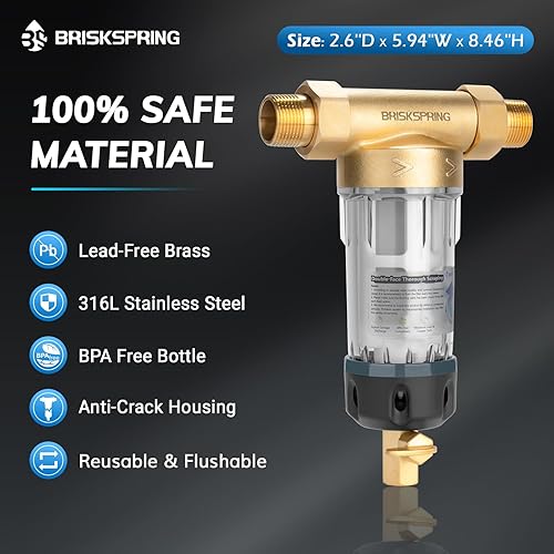 Miniatura 5 de Filtros de sedimentos giratorios con raspador, sistema de filtro de agua de pozo para casa, filtro de agua reutilizable para toda la casa para agua