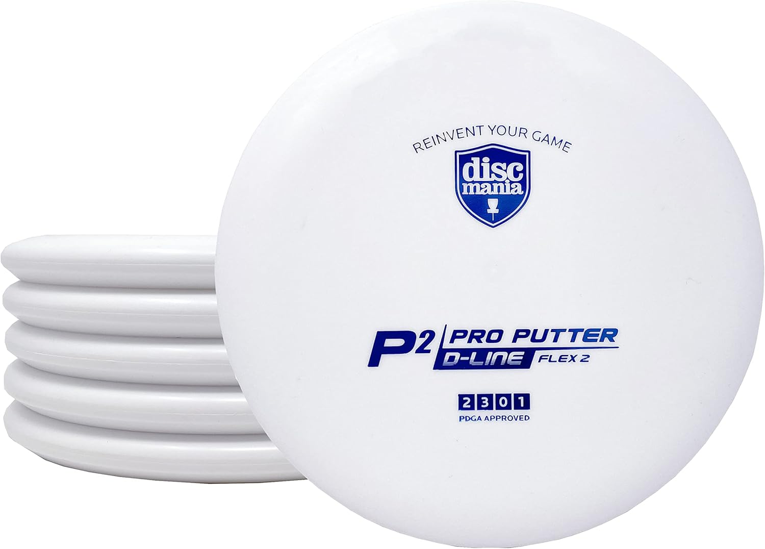 Discmania Flex 2 D-Line Putter Pack (5-Pack) | Beginner Disc Golf Putter Set | Grippy Base Plastic | Straight Flight & Comfortable Grip | Perfect for Practice Putting | Colors May Vary