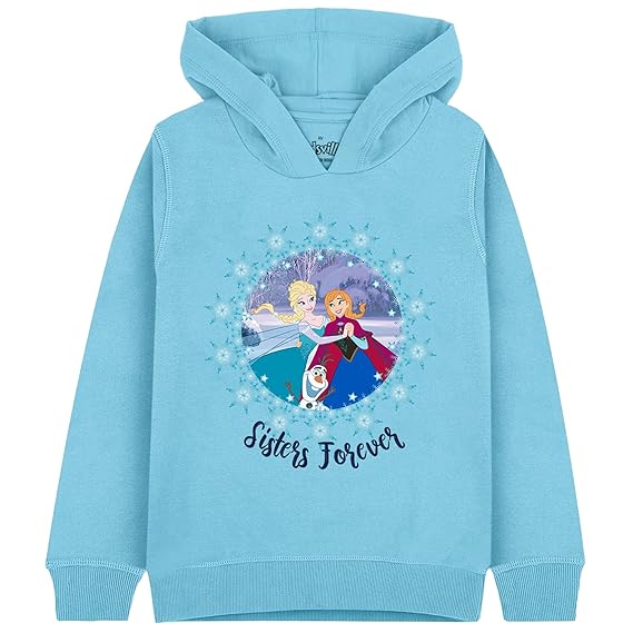 Kidsville Frozen Blue Hoodie for Girls, 4 Years-5 Years, (STY-21-22-002168)