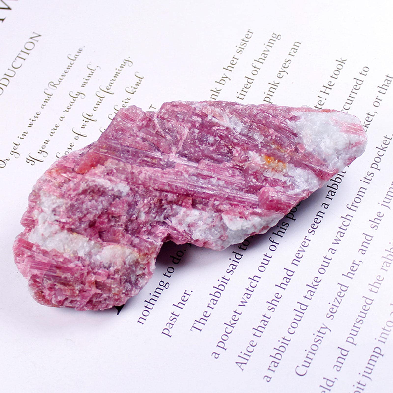 Pflaumenblüten-Turmalin-Steine, Kristall-Cluster-Geode – hochwertiger natürlicher Kristallstein – Felsexemplar for Reiki-Kristall, Wicca-Wahrsagerei, 200 g Geschenk (Size : 250g)