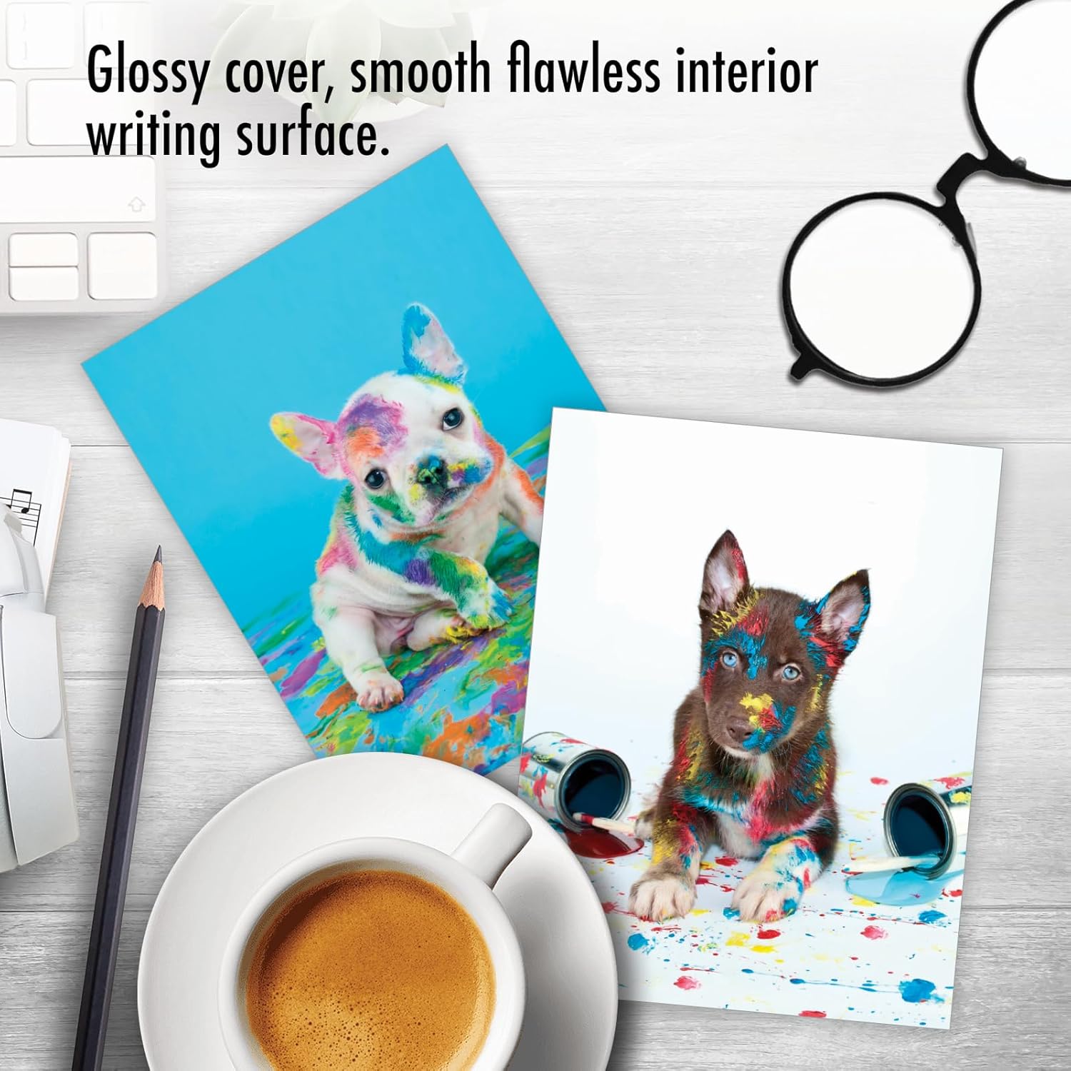 The Best Card Company - 20 Bulk Dog Note Cards Blank (4 x 5.12 Inch) - Adorable Pet Puppy Notecards (10 Designs, 2 Each) - Dirty Dogs AM7217OCB-B2x10 - Image 5