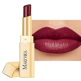 MAKI YIKA Moisture Dark Brown Lipstick for Women Hydrate Tinted Lip Balm for Dry Cracked Lips Dark Burgundy Glossy Lip Color Juicy Finish, MA071 Maduro Brown