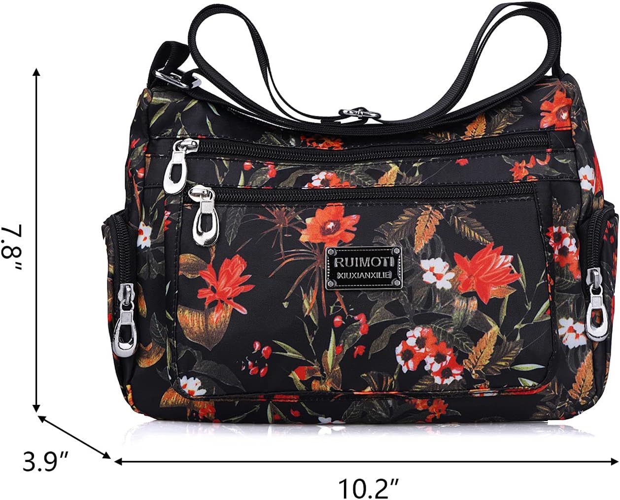 NOTAG Crossbody Bags for Women Nylon Shoulder Bag Floral Multi-Pocket Purses and Handbags image 3