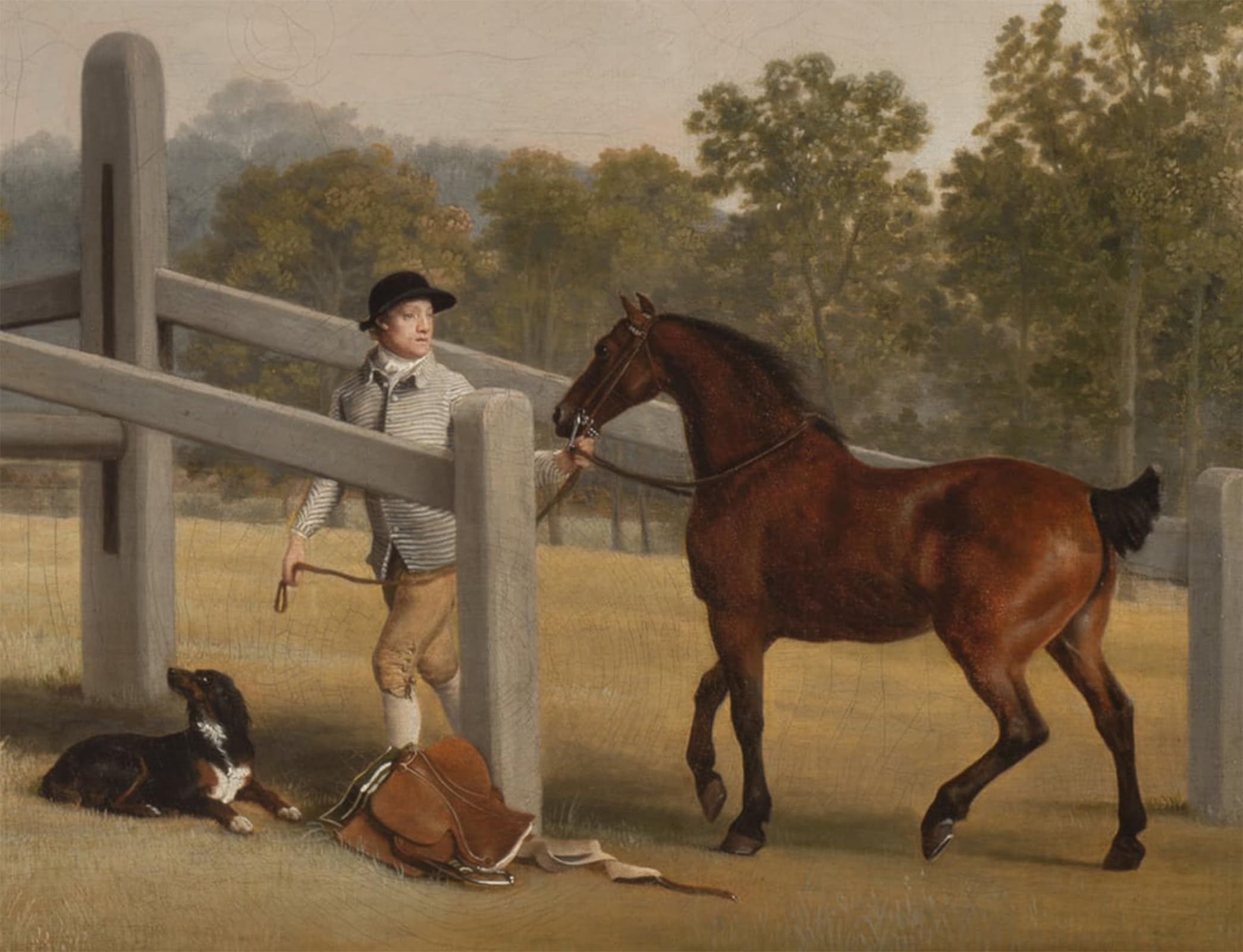 SERENDIPITP Retro Picture Poster Wall Art Pictures Painting Detail From William Henry Cavendish bentinck Rd of Portland by George Stubbs Wall Art Canvas Print for Wall Decor 60x90cm