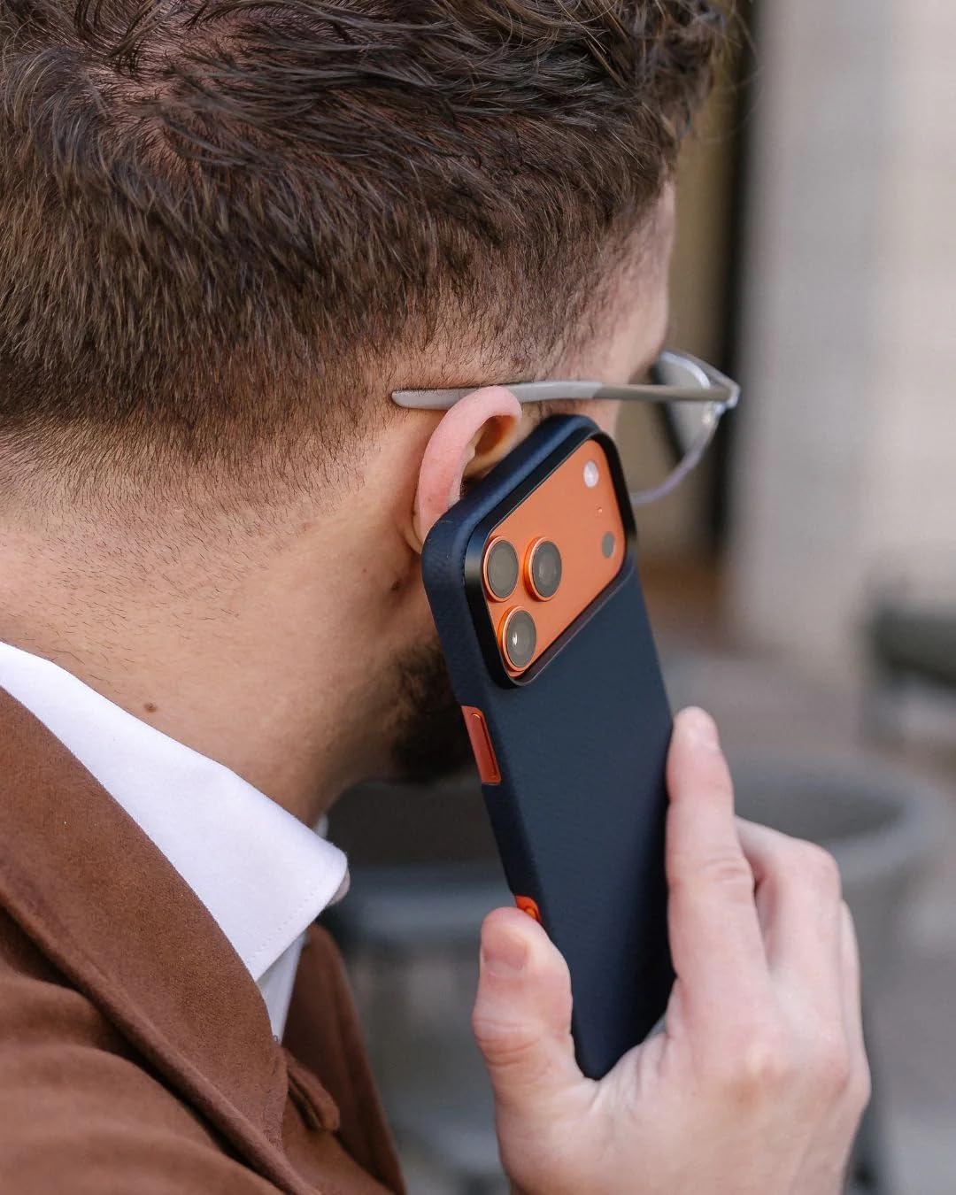 Thinborne Compatible with iPhone 17 Pro Max Case, [600D Aramid Fiber] [Mag Magnetic] [Extremely Thin] [Minimalist Style] [Carbon Fiber Textures] - Wild Navy