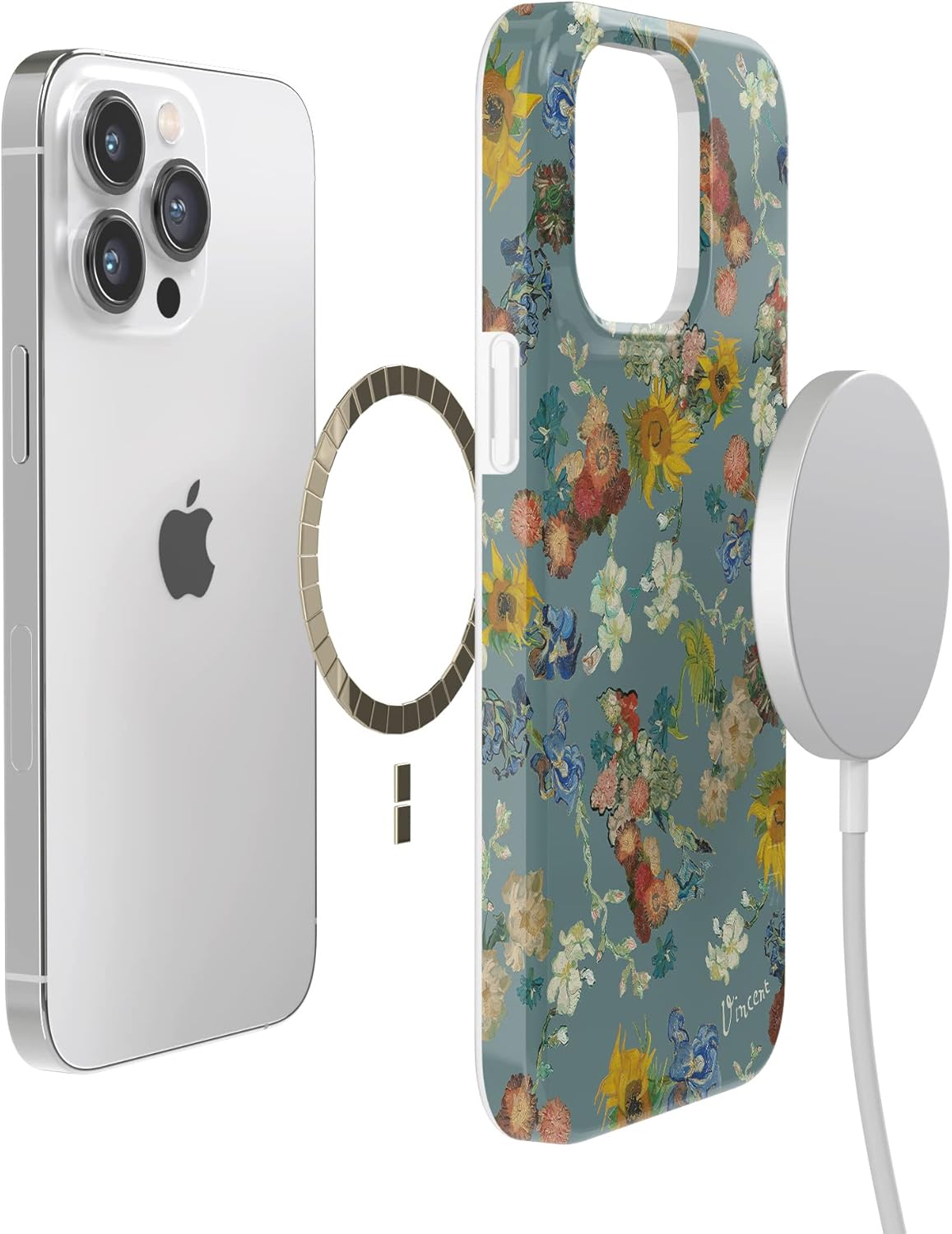Casely iPhone 14 Pro Max Case | Van Gogh | Vincent's Flowers | Compatible with MagSafe | Classic Ultra Slim Design