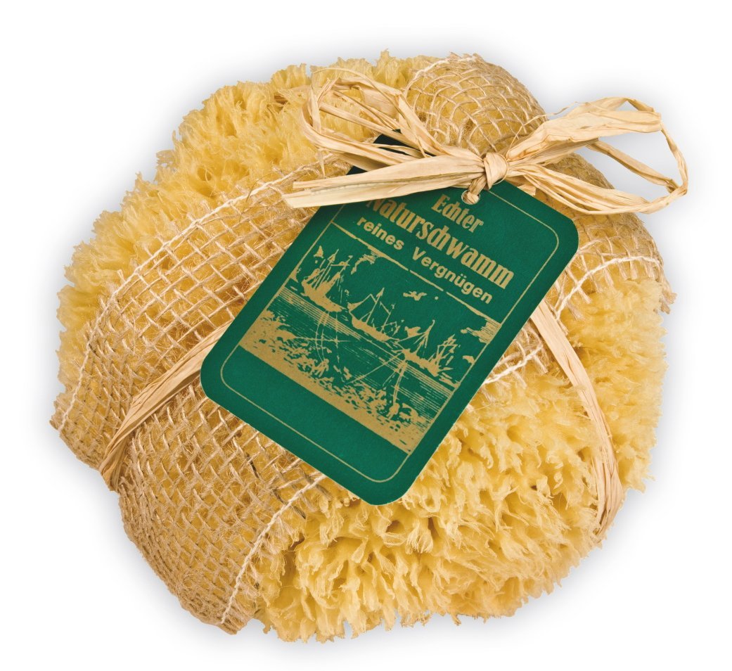 Croll & Denecke MJ181 - Esponja Natural del mar Mediterráneo (Incluye Embalaje de Yute), Color Natural