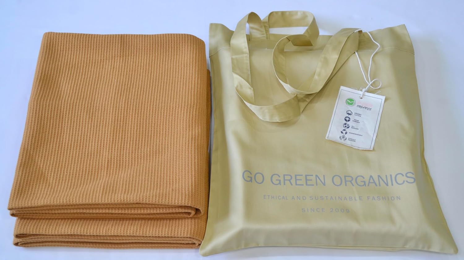 Waffle Bath Towel Pack of 2, 30.5x58 INCHES, 100% Organic Cotton, GOTS Certified (Apple Cinnamon) Super ABSORBANT & Quick Dry, NO SOFTENERS, Environment Friendly