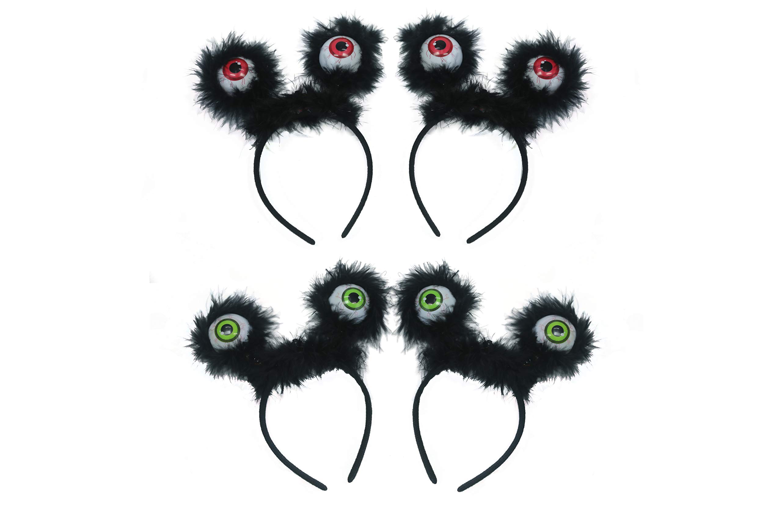 Halloween Headbands with LED Light-up Flashing Eyeballs. Pack of 4.