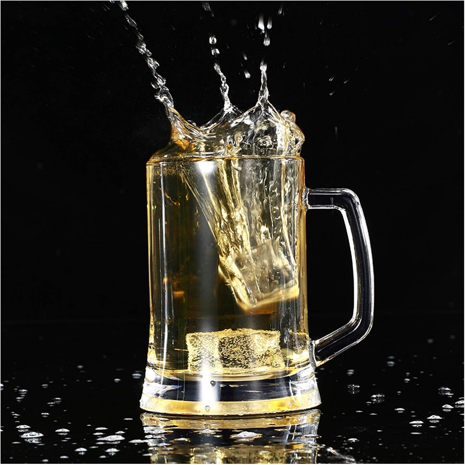 Beer Glasses Classic Beer Glasses Large Capacity Beer Mug with Handle 650ml Classic Glass Beer Tankards Set of 5 The Ideal Beer Cup for Festivals BBQs and Football Games Craft Beer Cups for Bar Pub