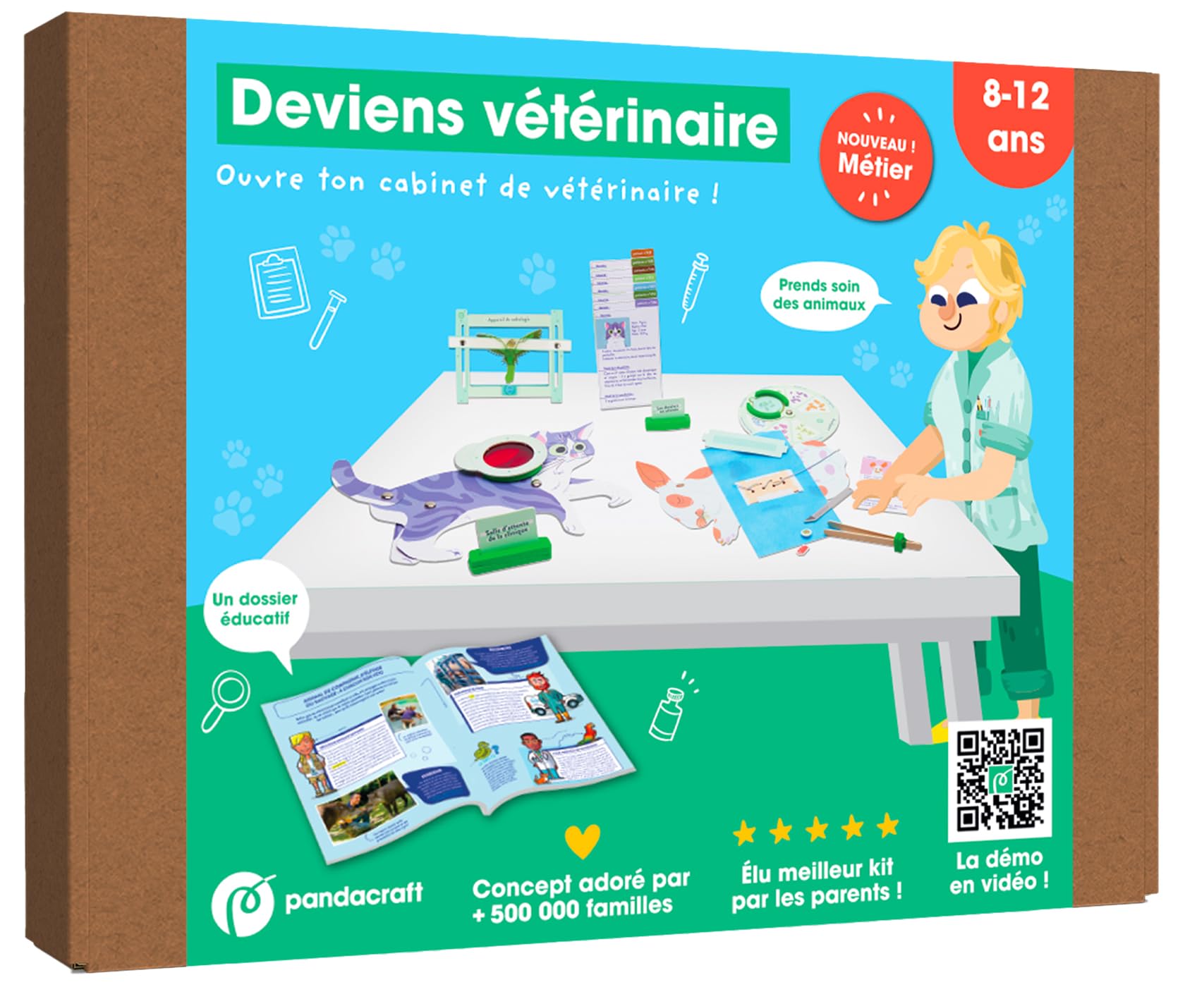 Deviens vétérinaire - kit Pandacraft 8-12 ans: Ouvre ta clinique vétérinaire et prends soin de tes patients