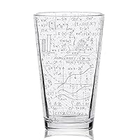 Vista 1 de MATH EQUATIONS Engraved Pint Glass Great Gift for Geeks, Nerds, Teachers and Students Unique STEM and Mathematics Algebra Calculus Geometry