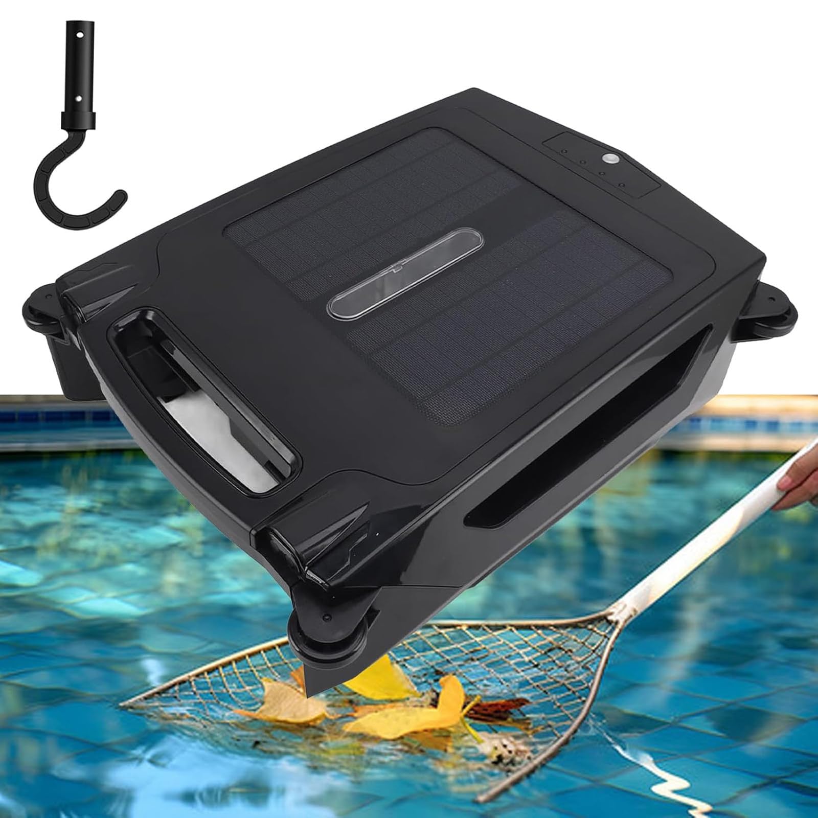 RoyceBee Pool Skimmer Robot with Solar Panel Automatically Design, Pool Skimmer Robotic, Twin Motors Automatic Pool Skimmer (Skimmer with Solar Panel)