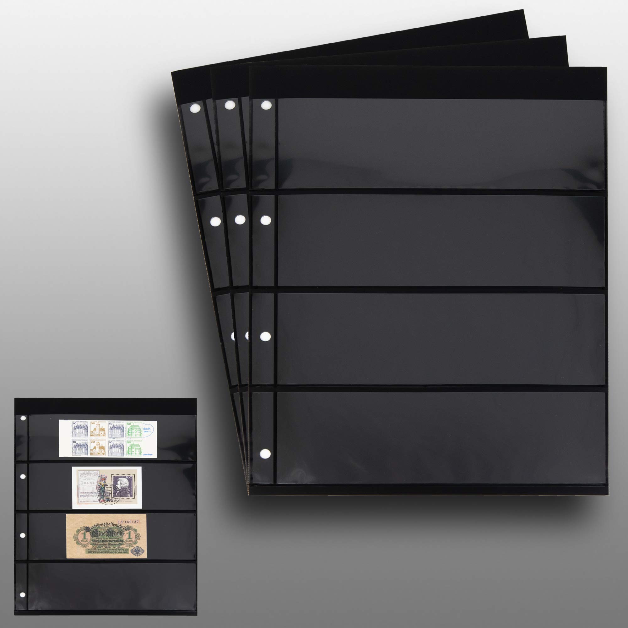 10 Feuilles Prophila Double Face 4 Poches - Pages De Stockage Pour Timbres Ou Collections
