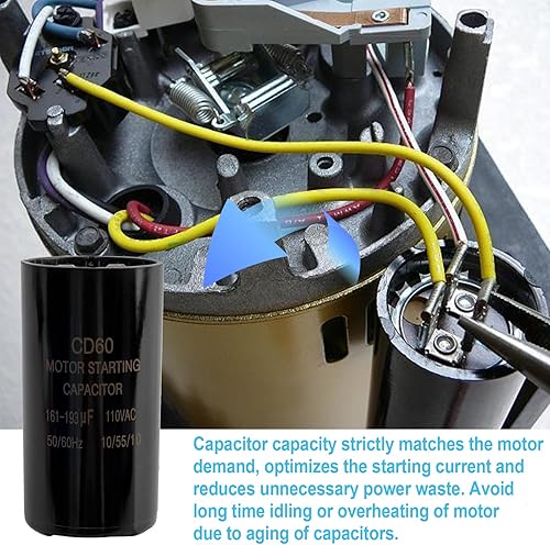 Miniatura 3 de Condensador de arranque de motor de bomba de piscina 161-193 ufMFD 110-125 VCA 20% 5060 Hz CD60 Se adapta a Hayward Super Pump. Bombas Max Flo 0.75
