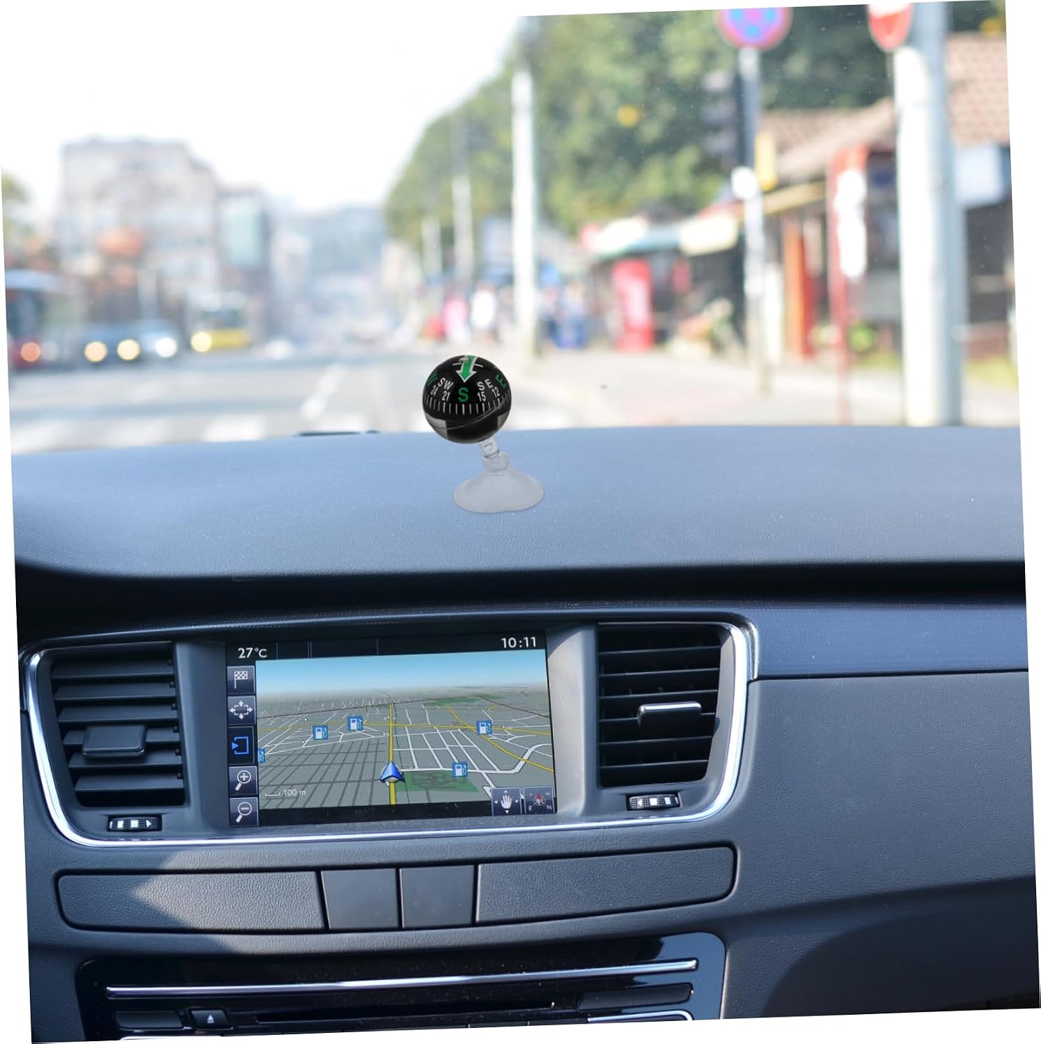 Cabilock Car Dashboard Compass Ball with Suction Cup Navigation Compass for Vehicles Boats Durable Outdoor Ready for Travel Hikes Secure Attachment for Smooth
