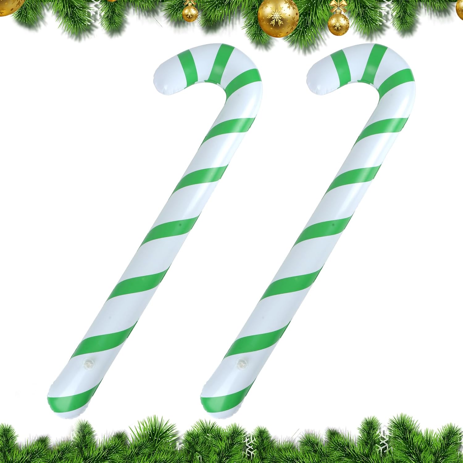 2PCS Inflatable Candy Canes, Novelty Giant Candy Cane Stick, 90cm
