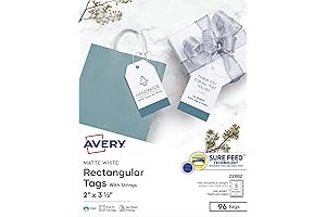 Avery Printable Blank White Gift Tags with String (96 Pack)