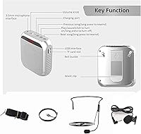 Vista 2 de Amplificador de voz portátil para profesores, micrófono recargable para profesores, amplificador de altavoz pequeño con micrófono con cable, sistema