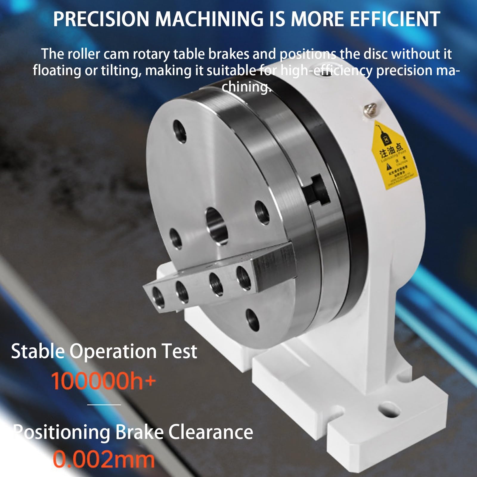 Contrapunta Freno Disco Torno 170mm, Para Mecanizado Simultáneo CNC 4 Ejes | Taladro interior 55mm, taladro pasante 21mm, base montaje en U, conexión brida para torno CNC(Center Height 135mm)