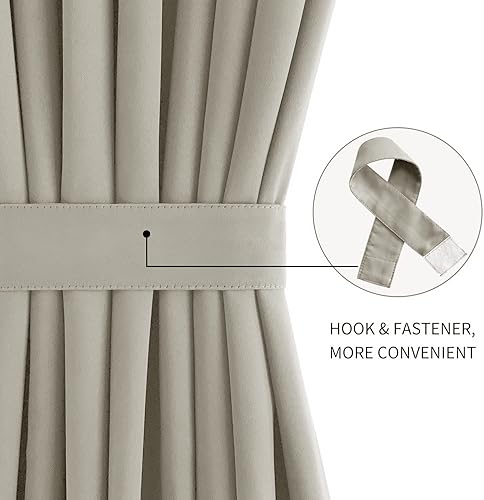 Miniatura 58 de DWCN Cortinas para puerta francesa: cortina térmica con bolsillo para barra para puertas con ventana de cristal, puertas de cocina y patio