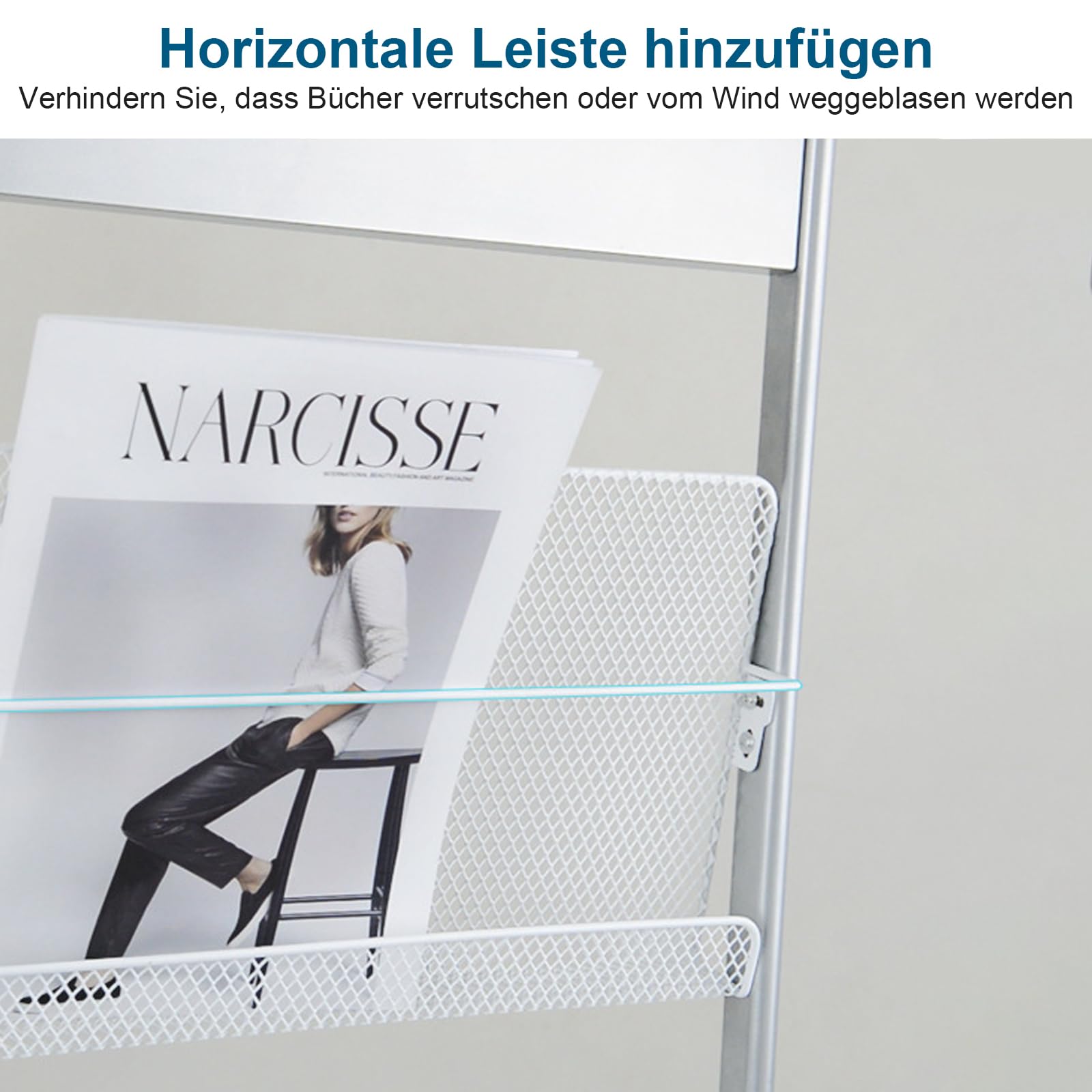 prospektständer metall,Zeitschriften- und Broschürenständer,bodenhalterung Prospekthalter A4 mit 4-Rädern,Silber,für verschiedene Ausstellungen und Empfangsräume oder Büros