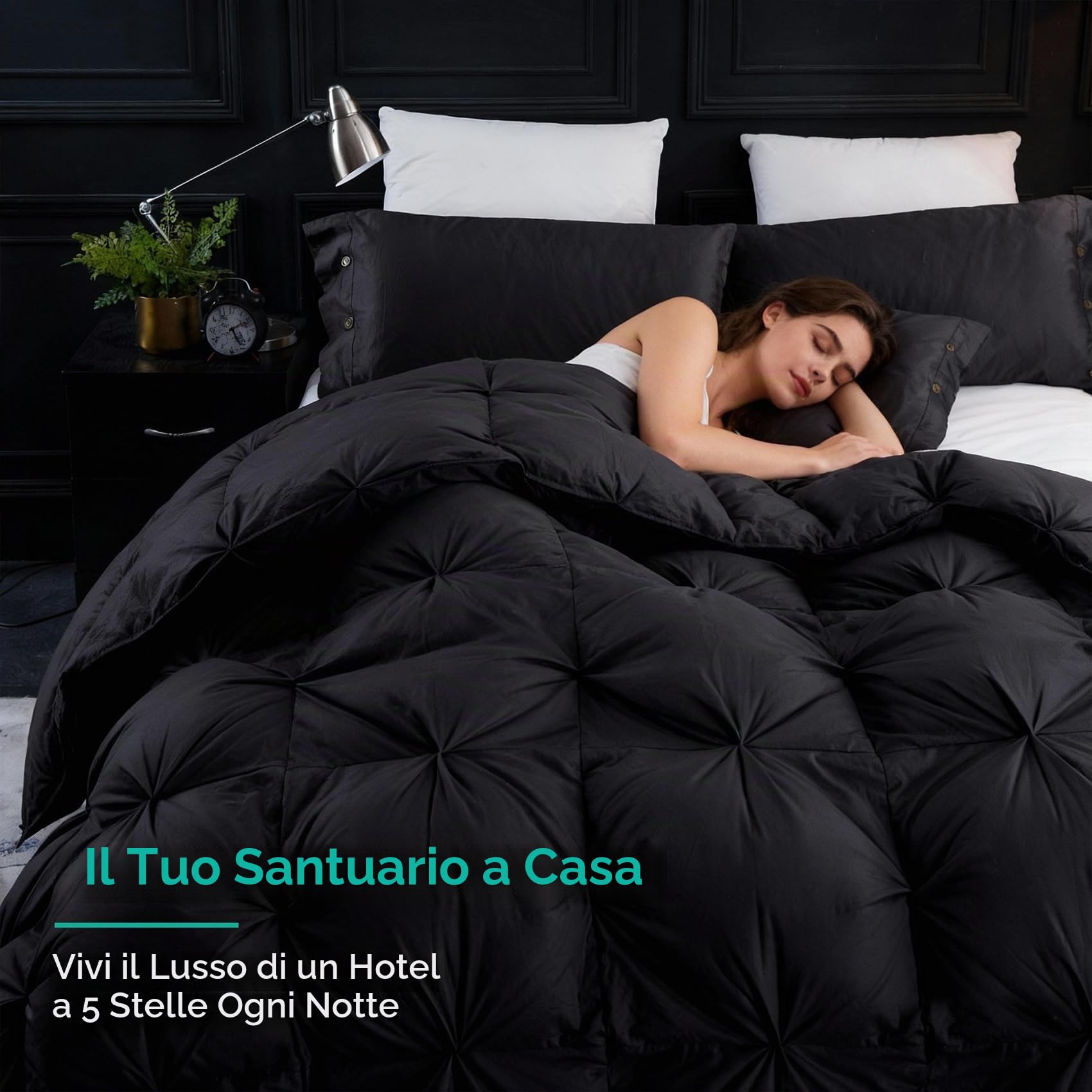 Three Geese Piumone in piuma d'oca, per letto matrimoniale, con imbottitura 750+, 1200 fili, 100% cotone, per tutte le stagioni, con 8 linguette, per letto singolo: 172,7 x 228,6 cm