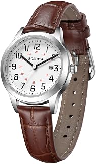 Women's Watches Leather Easy Reader Quartz Analog Small Face Watches for Ladies Waterproof Casual Simple Women Wrist Watches with Date Calendar