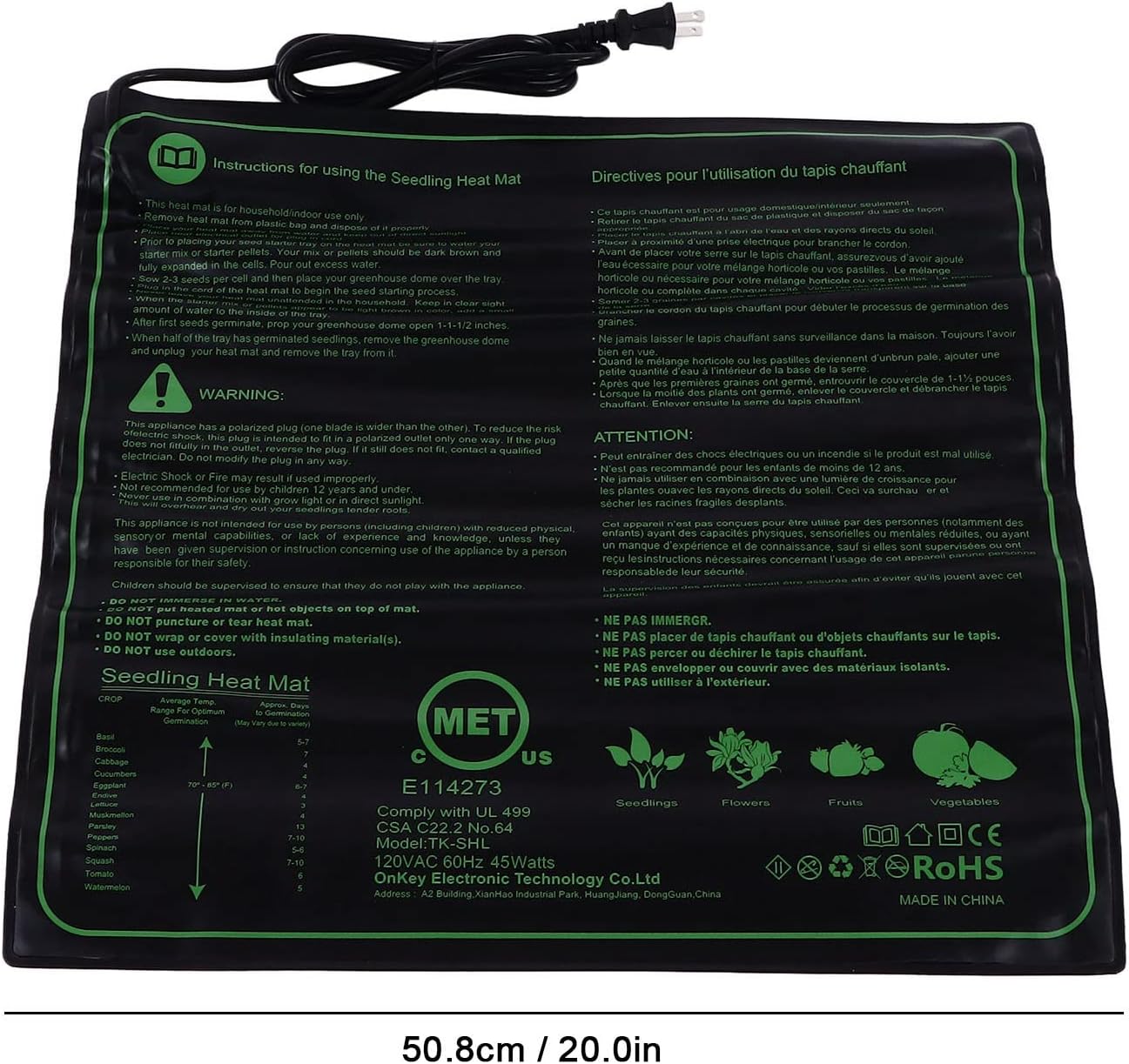 ZJchao Plant Nursery Mat Silicone Heat Mat for Seedling and Reptile Accessories