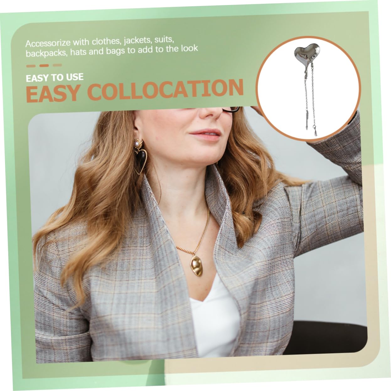 5st Liebes Kette Brosche Anstecknadel Für Kleidung Frauen Herz Brosche Pins Für Frauen Damen Accessoires Valentinstagsgeschenke Für Sie Anstecknadel Für Damen Legierung Silver