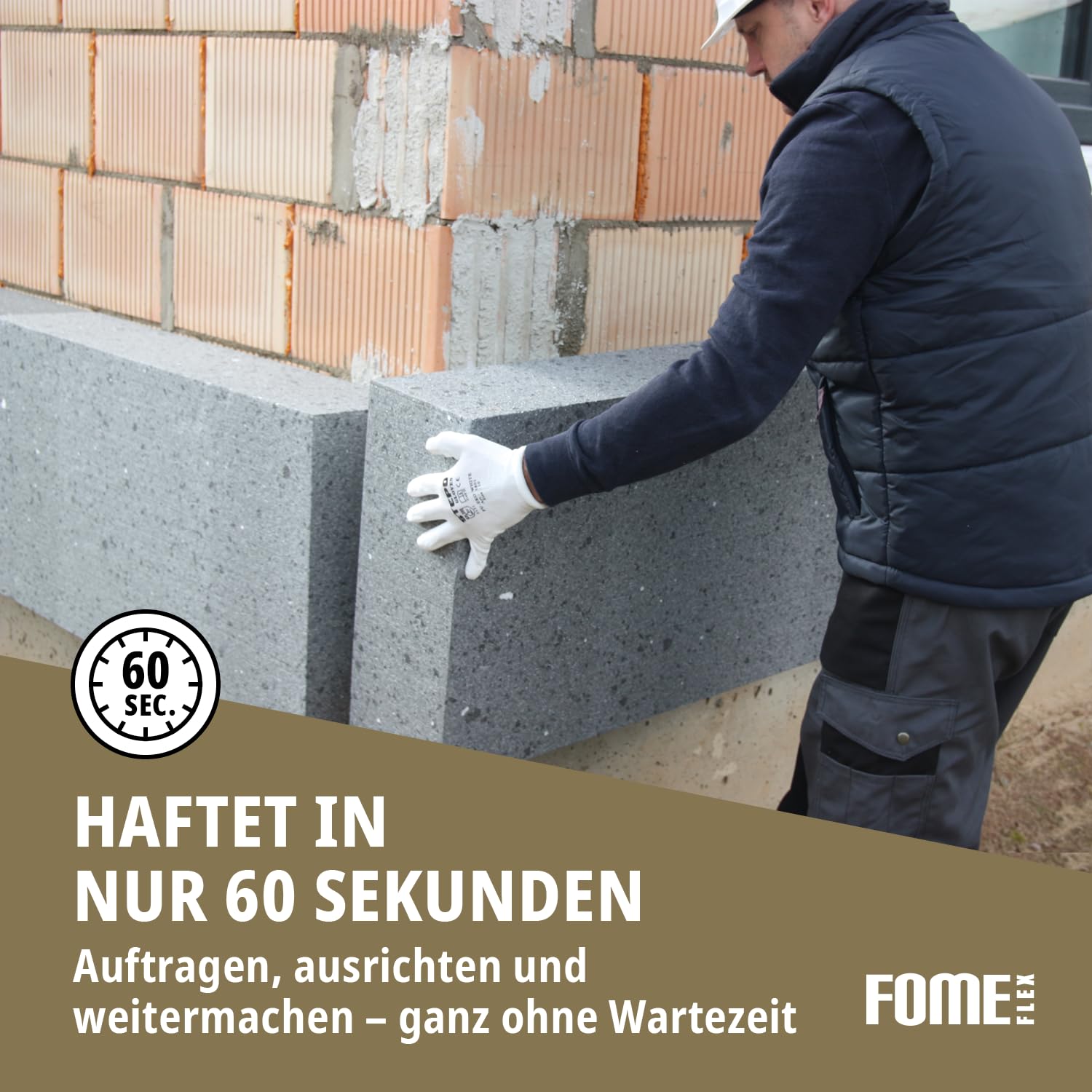 B2 Dämmstoffkleber für EPS- & XPS-Platten – 60-Sekunden-Perimeterkleber [12 x 850 ml] Schnellster Klebeschaum mit 18 kg/cm² Zugwiderstand ohne zusätzliche Ausdehnung – Dämmschaum für Profis
