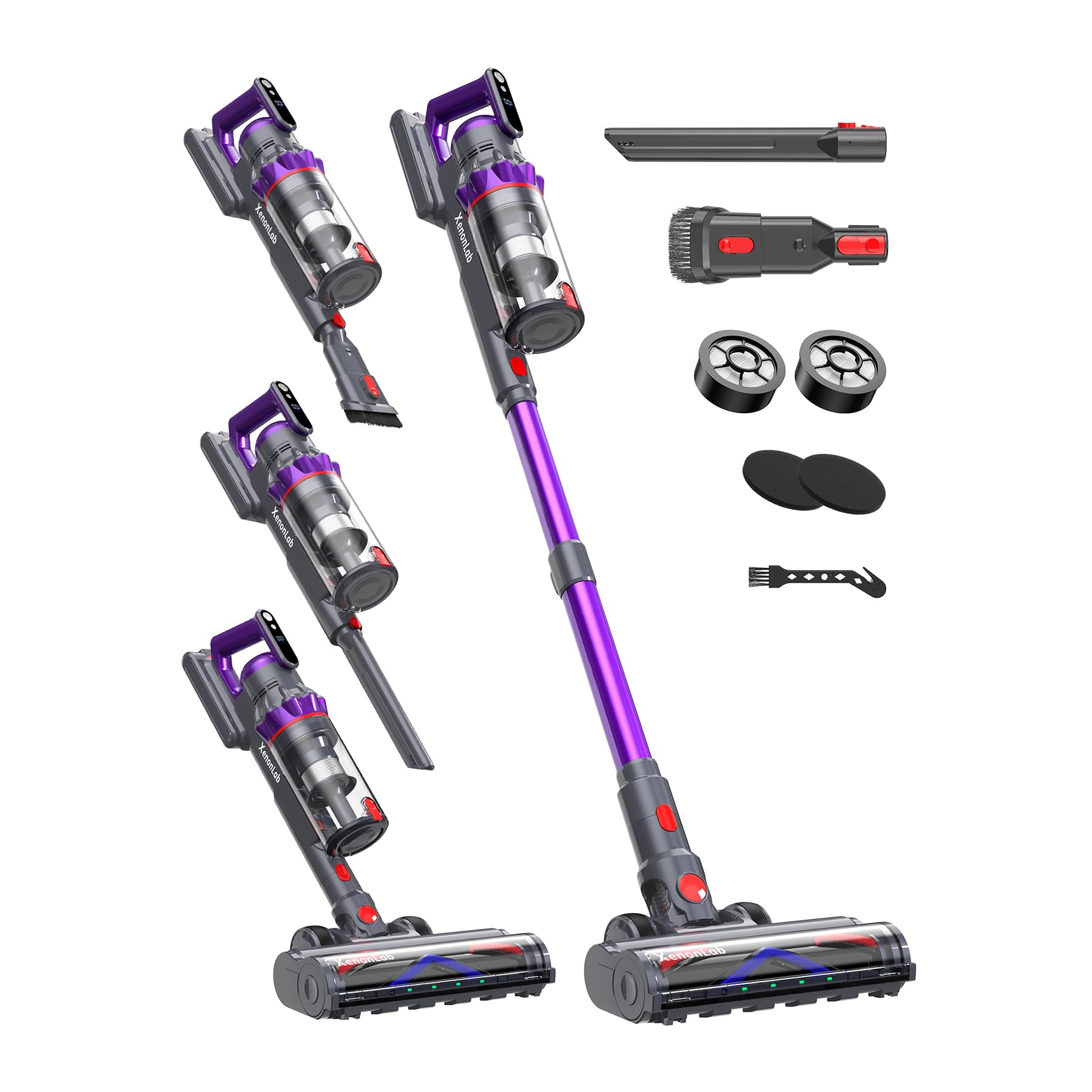 Photo 1 of XenonLab Cordless Vacuum Cleaner, 75Mins/55KPa/650W Freestanding Stick Vacuum Cleaners for Home, Rechargeable, Lightweight, Cone Filtration&Anti-Tangle, for Hard Floor, Carpet, Hardwoods, Pet Hair