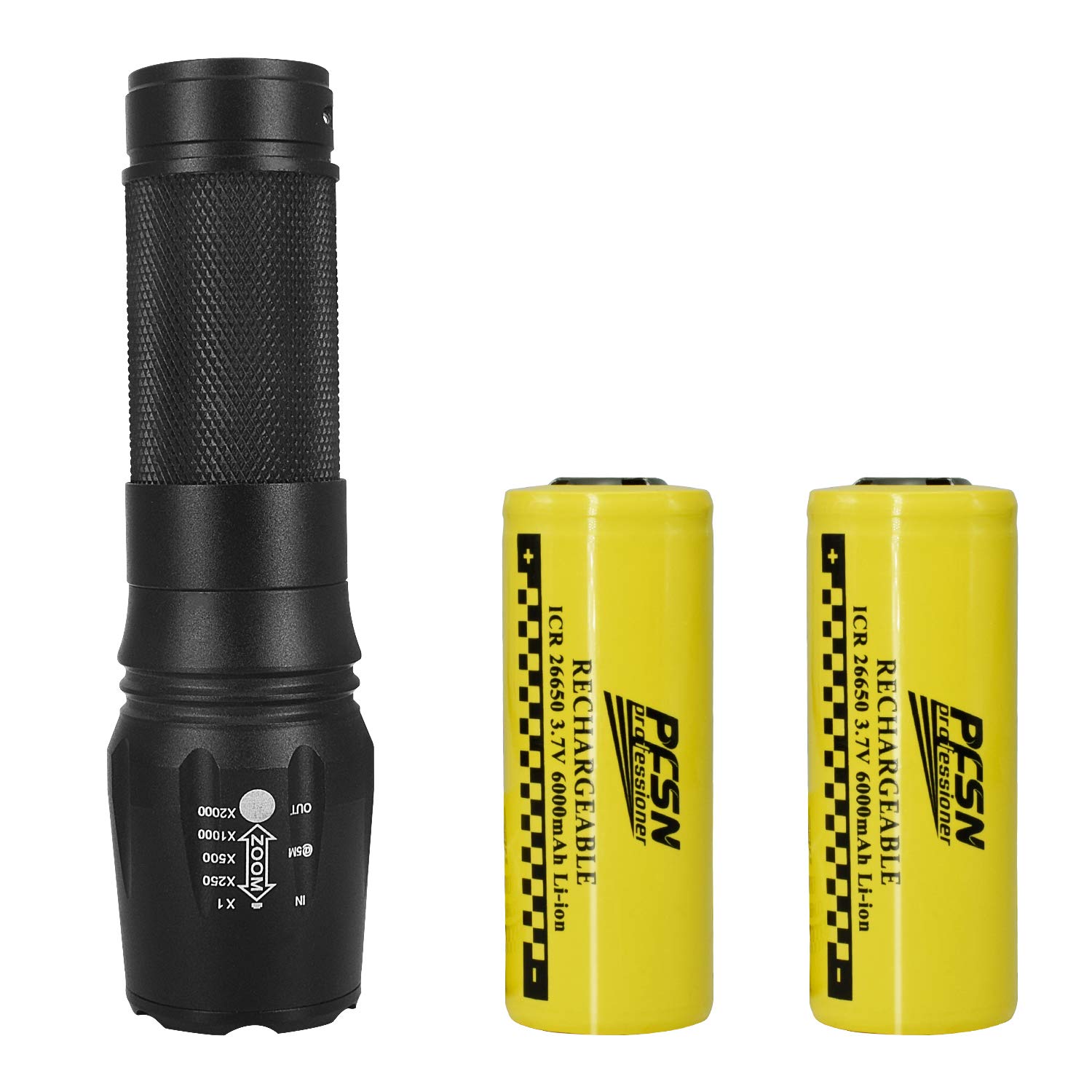 Rechargeable Torch with 26650 Battery and Charger