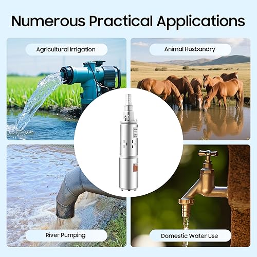 Miniatura 7 de Bomba solar de agua sumergible de pozo profundo de acero inoxidable, bomba de pozo de perforación solar, bomba de pozo de mano para riego agrícola,