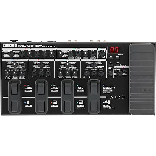 BOSS ME-90 Guitar Multi-Effects | All-In-One Guitar Processor | 11 Onboard AIRD Amp Models | 60 Effects derived from the GT-1000 | 8 Multi-Function Footswitches & Redesigned Expression Pedal