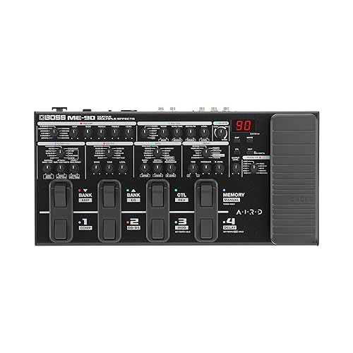 BOSS ME-90 Guitar Multi-Effects | All-In-One Guitar Processor | 11 Onboard AIRD Amp Models | 60 Effects derived from the GT-1000 | 8 Multi-Function Footswitches & Redesigned Expression Pedal