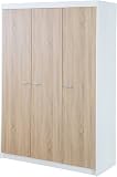 roba Chambre Bébé Complète Gabriella - Lit Évolutif 70 x 140 cm + Commode à Langer Étroit + Armoire 3 Portes - Blanc/Décor Bois - 12